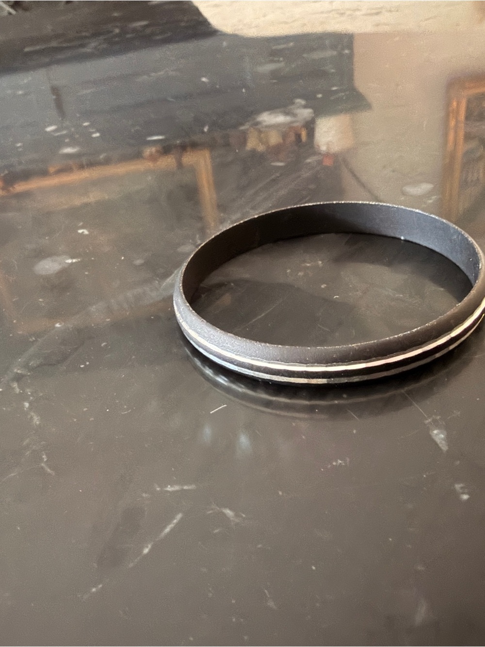 Women's Black Bracelet with Silver Accent